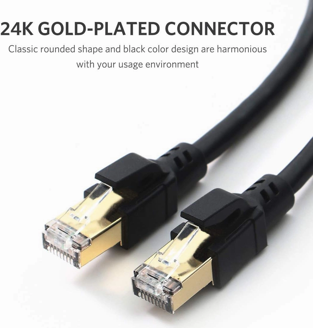 ATTMONO Cat8 Ethernet Cable, Professional Network Patch Cable 40Gbps 2000Mhz S/FTP LAN Wires, High Speed Internet Cable Cord with RJ45 Gold Plated Connector for Modem, Router, PC