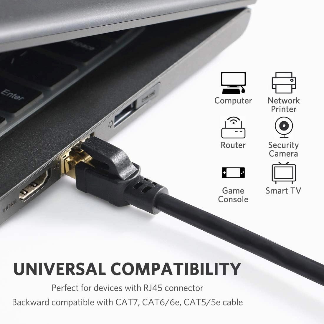 ATTMONO Cat8 Ethernet Cable, Professional Network Patch Cable 40Gbps 2000Mhz S/FTP LAN Wires, High Speed Internet Cable Cord with RJ45 Gold Plated Connector for Modem, Router, PC