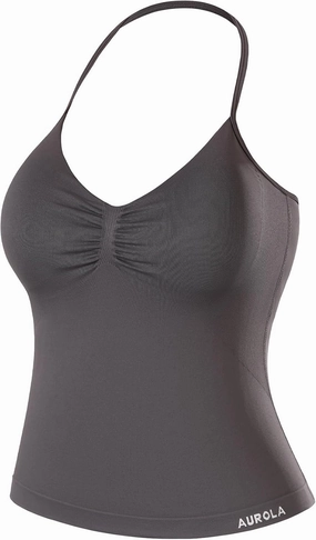 AUROLA Influence Longline Strappy Workout Halter Tops for Women,Removable Cups Padded Bras Impact Gym Yoga Sleeveless Top