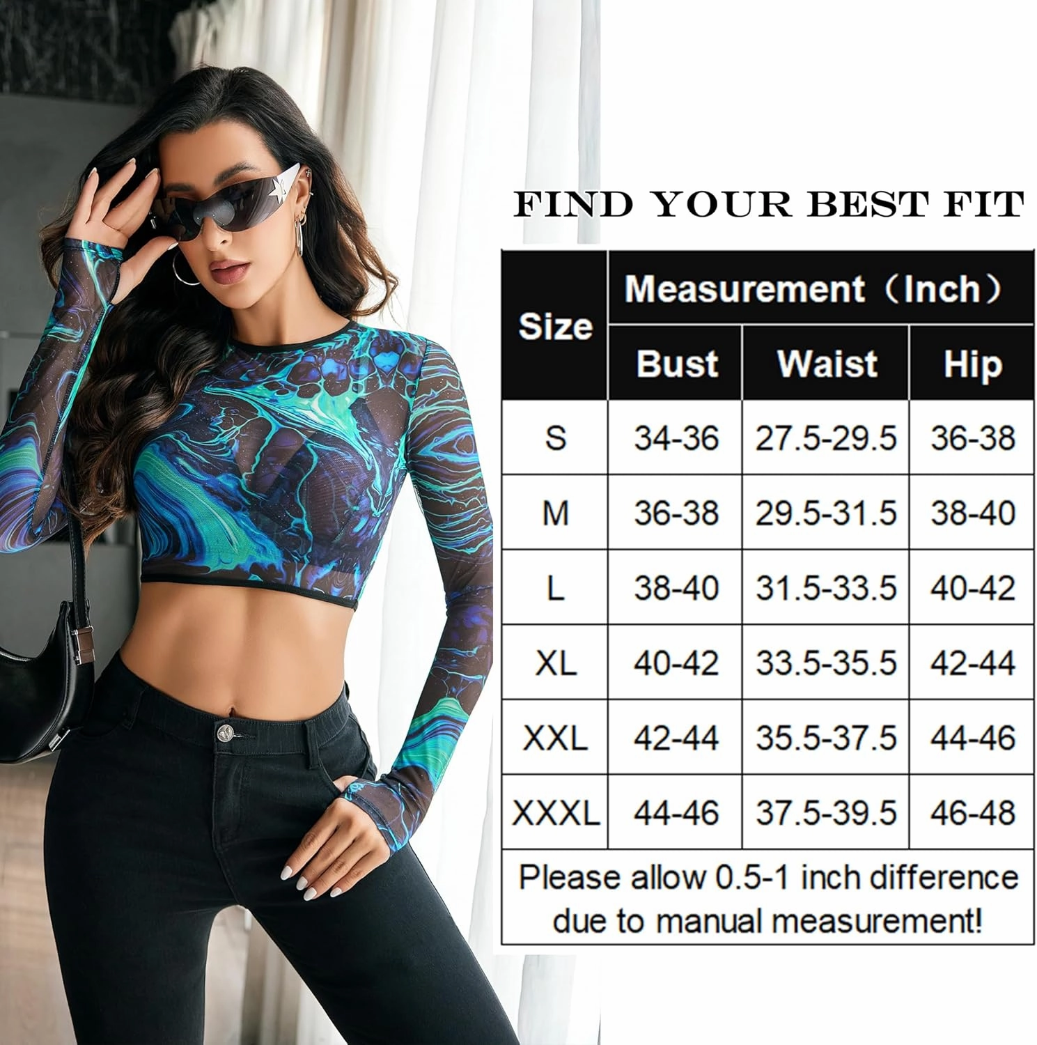 Avidlove Lingerie Sets for Women Sexy Rave Outfits Festival Mesh Long Sleeve Crop Tops Bra and Panty Sets