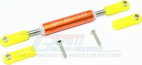 Axial SCX10 II Upgrade Parts (AX90046, AX90047) Aluminum Front Adjustable Supporting Link with Changeable Ball Ends - 1Pc Set Orange