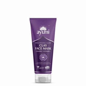 Ayumi Turmeric & Bergamot Face Mask | Award Winning Natural Turmeric Clay Mask | Vitamin C Soothes Inflammation & Reduces Spots | Papaya Acne Treatment for Face | Vegan Friendly | 3.3 Fl Oz