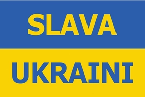 AZ FLAG - Ukraine Slava Ukraini Flag - 3x5 Ft - 100D Polyester Ukranian Peace Banner with Two Metal Grommets - Fade Resistant - Vivid Colors - 3' x 5' Feet - 150x90 Cm
