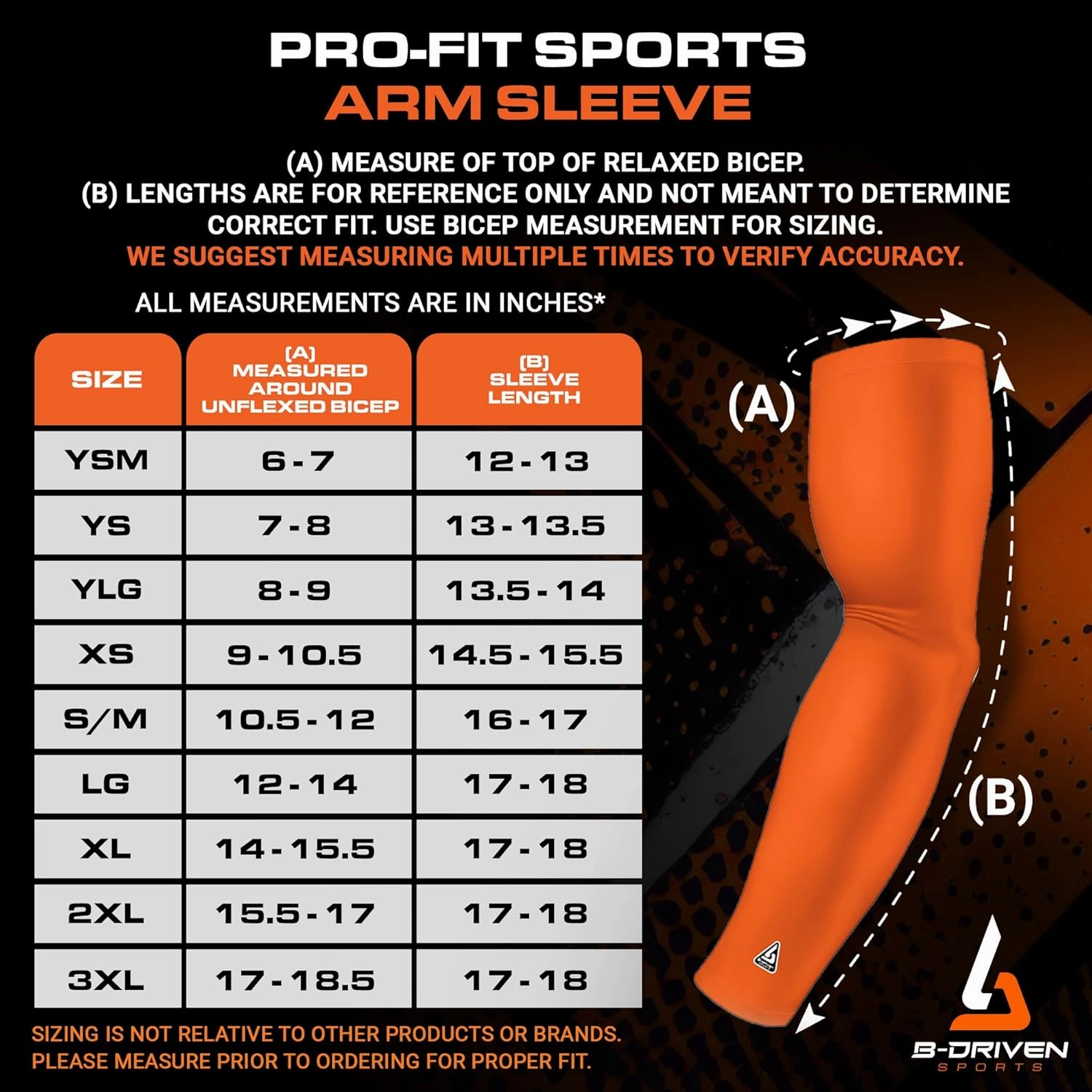 B-Driven Sports Premium Pro-Fit Compression Arm Sleeves for Men Women & Youth 44 Graphic Designs – Improve Circulation