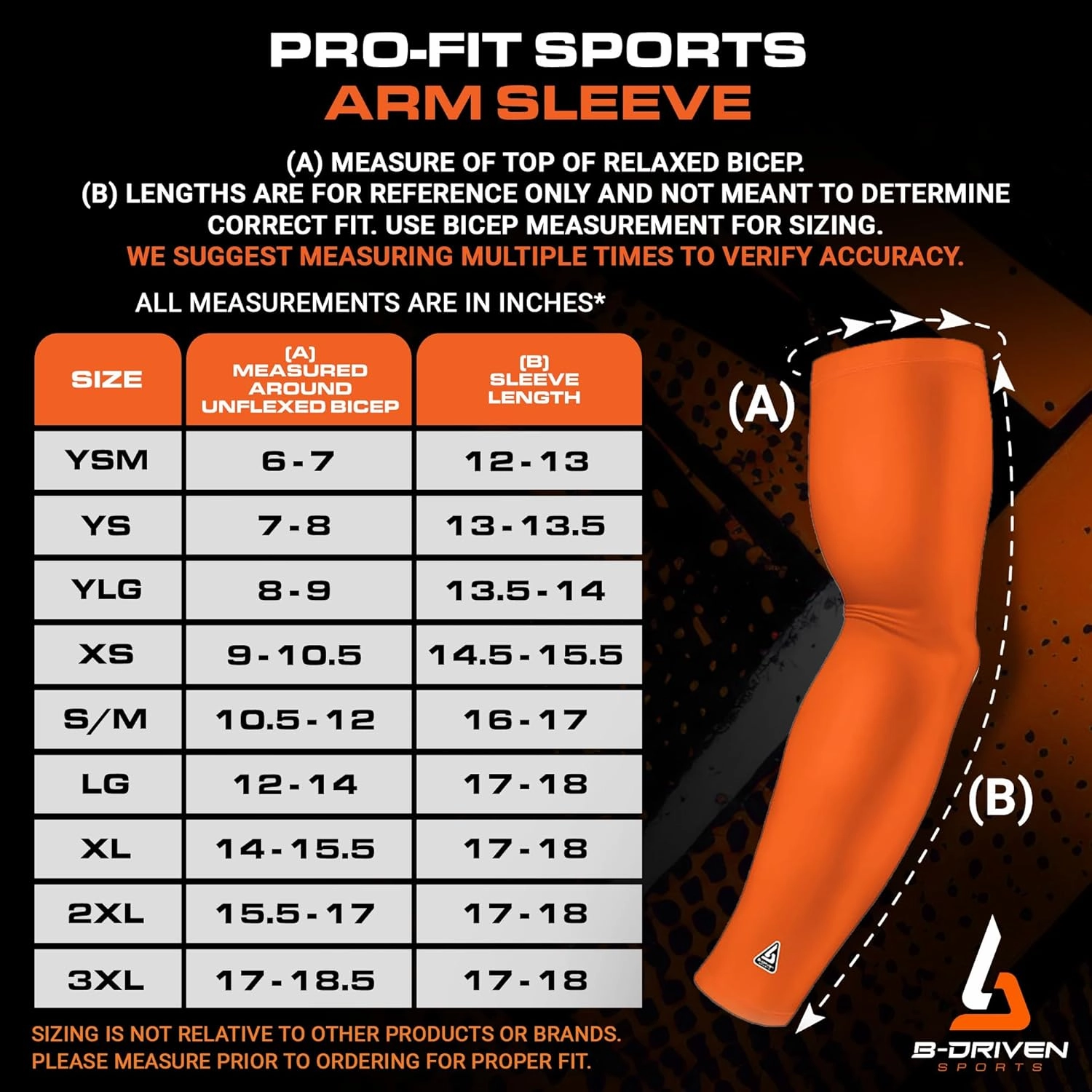 B-Driven Sports Premium Pro-Fit Compression Arm Sleeves for Men Women & Youth 44 Graphic Designs – Improve Circulation