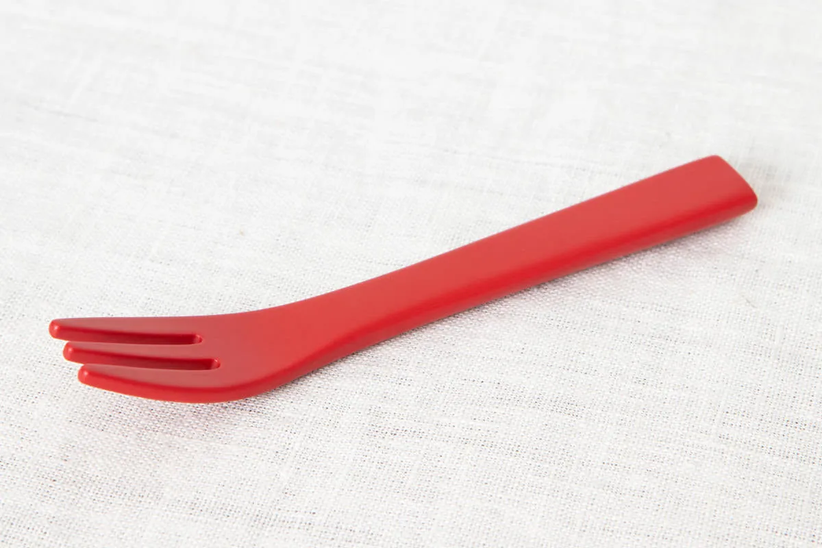 Baby fork, Baby spoon [ Natural, Red ] / Mōsō bamboo / Ōita-JPN 211116