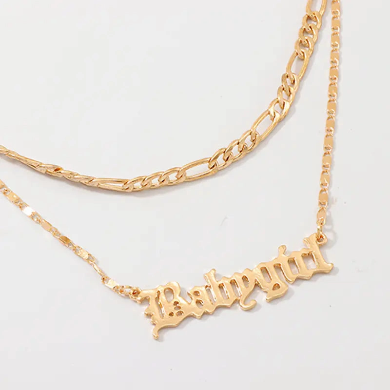 Babygirl Letter Necklace - Personalized Double Layer