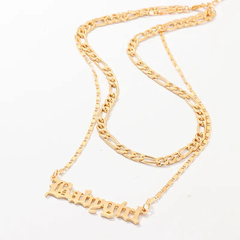 Babygirl Letter Necklace - Personalized Double Layer