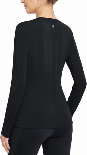 baleaf Women's Thermal Shirts Crewneck Fleece Lined Long Sleeve Tops Running Workout Ski Base Layer Winter Cold Weather