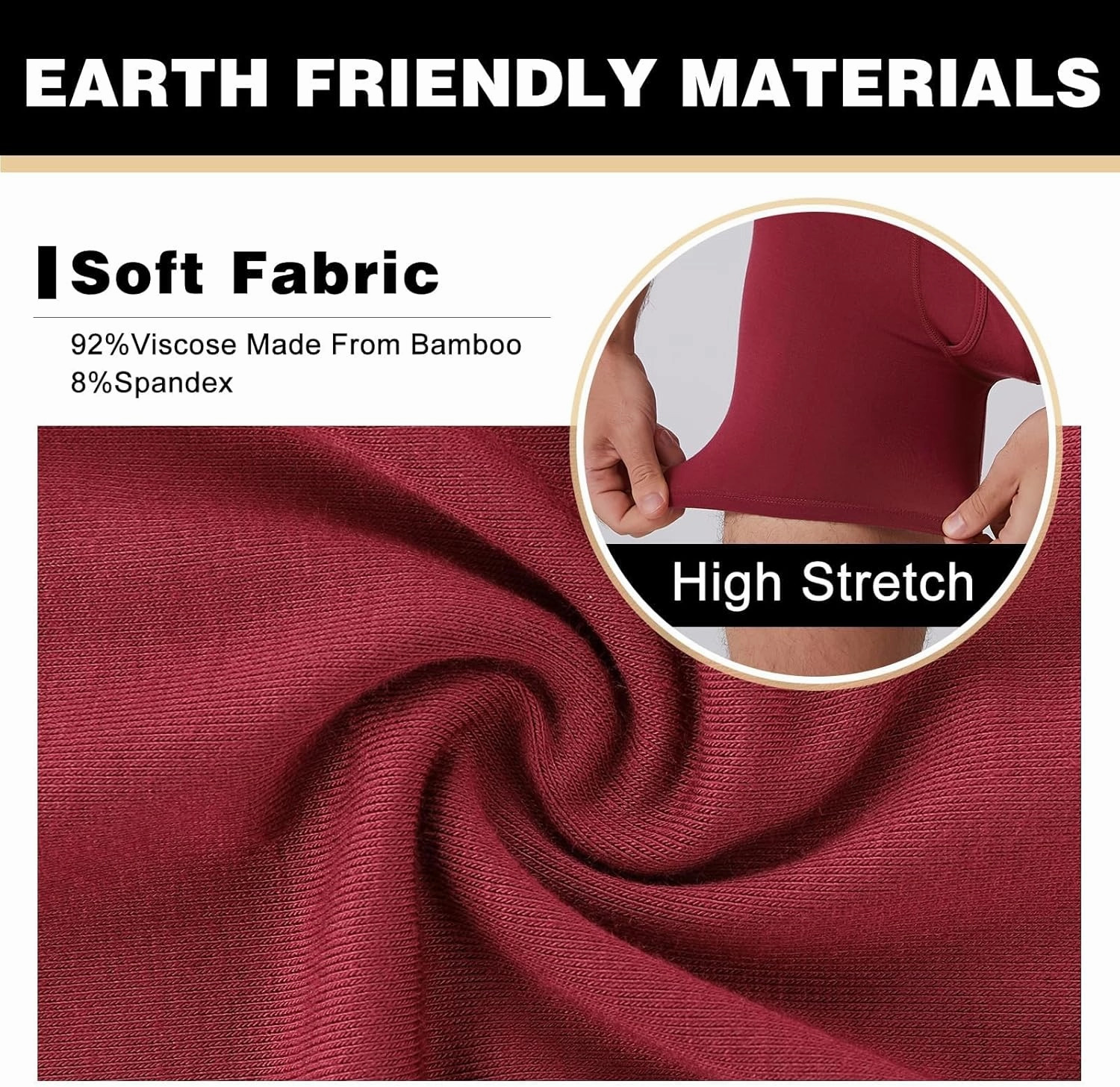 BAMBOO COOL Men's Ultra ComfortSoft Underwear, Moisture Wicking & Breathable No Ride Up Boxer Briefs with Fly, Multipack