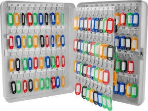 Barska Key Lock Key Cabinet Lock Box with Numbered Hooks and Tags - 160 Position - Color Tags