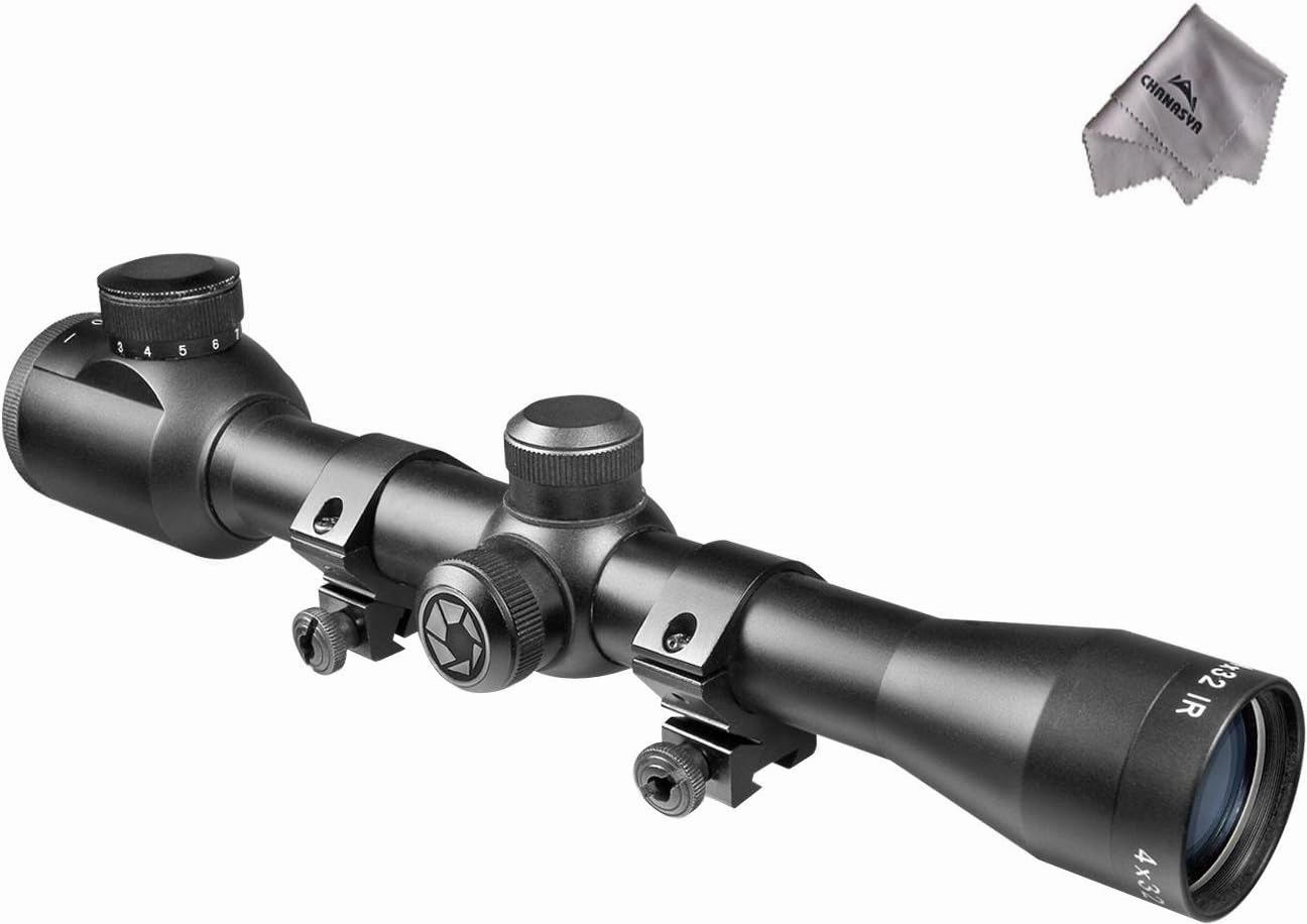 Barska 30/30 Crosshair Reticle Rifle Scope for .22 Plinking & Rimfire Rifles with Rings