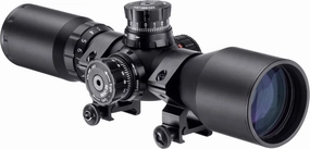 Barska 3-9x42mm Contour Rifle Scope – Illuminated Trace MOA Reticle, Red/Green/Blue, 30mm Tube, Locking Turrets, Multi-Coated Optics