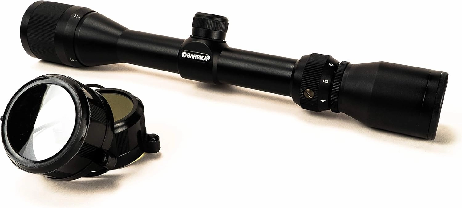 Barska Airgun Riflescope – Adjustable Objective Scope – Waterproof, Fogproof, Shockproof – Fully Coated Optics with Scope Caps for Precision Shooting
