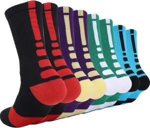 Basketball Socks for Men,Performance Cushioned Men's Athletic Crew Socks with Arch Compression for Basketball Sports