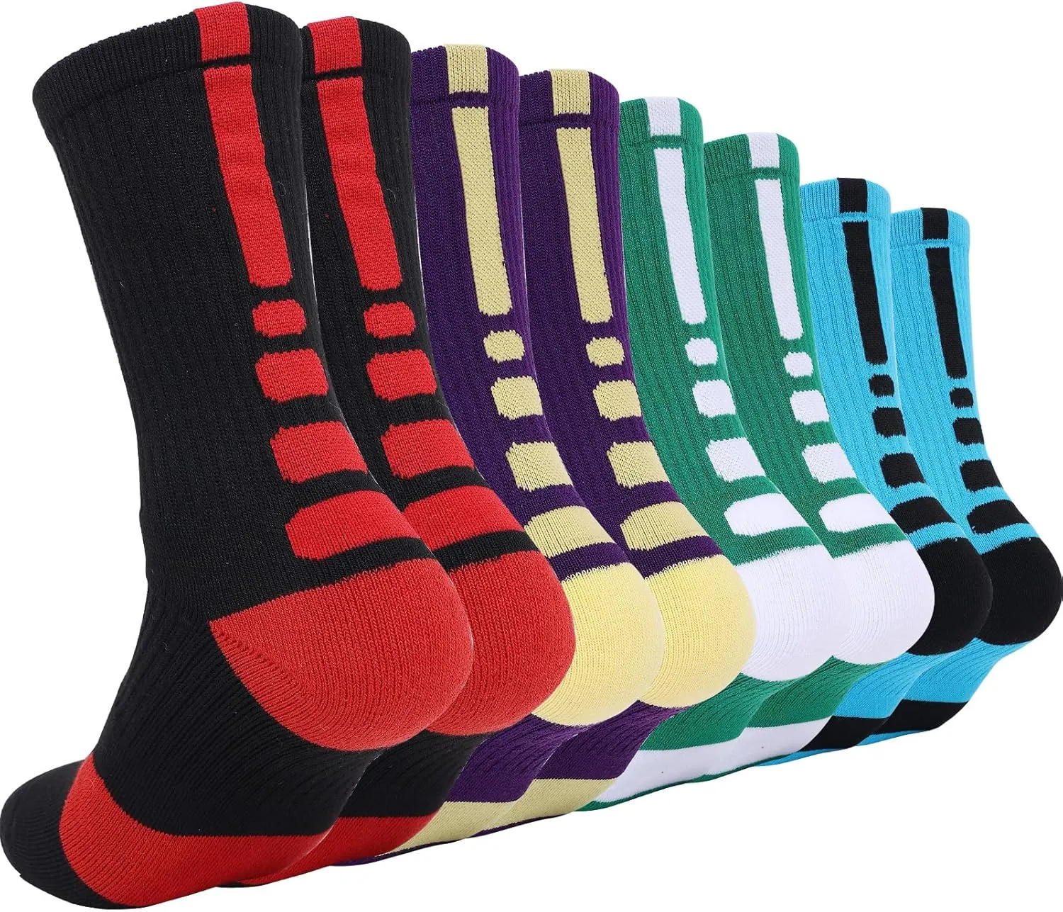 Basketball Socks for Men,Performance Cushioned Men's Athletic Crew Socks with Arch Compression for Basketball Sports