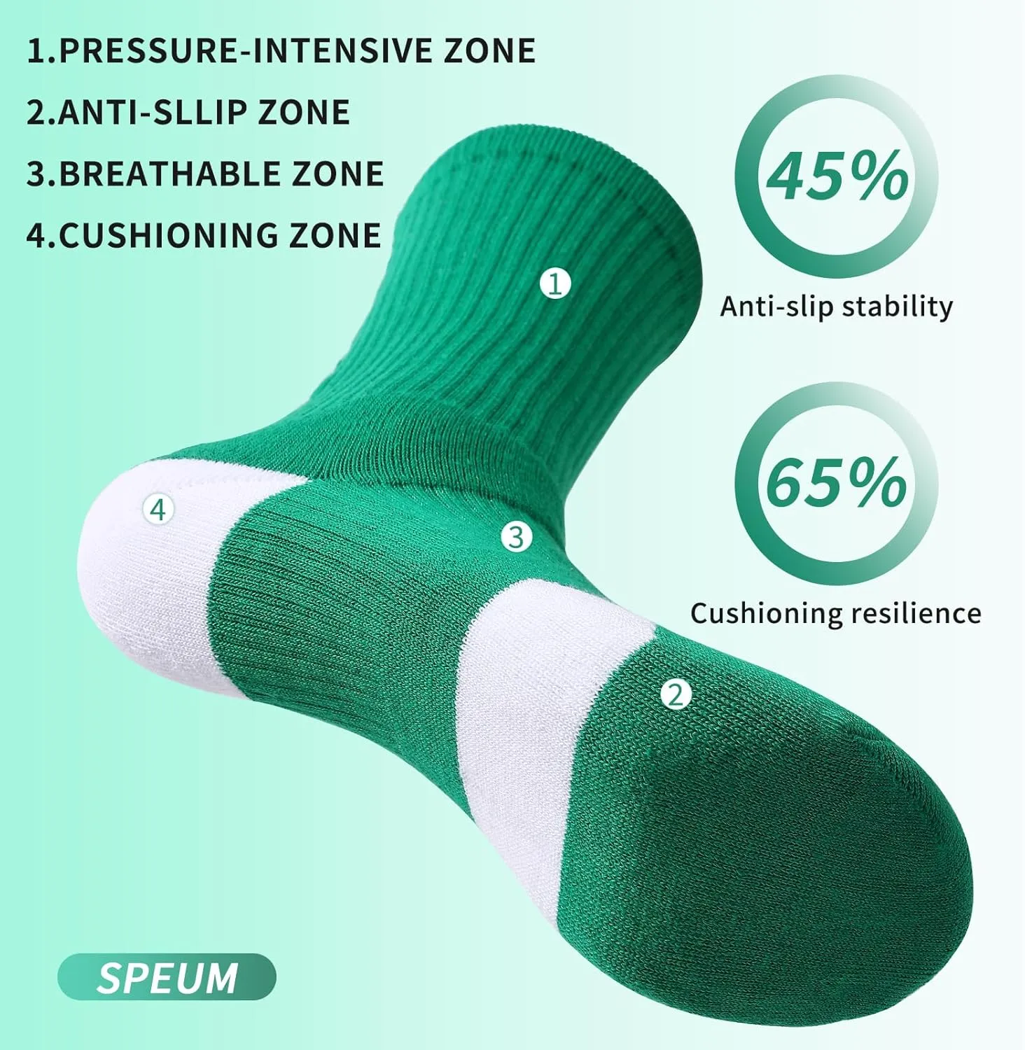 Basketball Socks for Men,Performance Cushioned Men's Athletic Crew Socks with Arch Compression for Basketball Sports