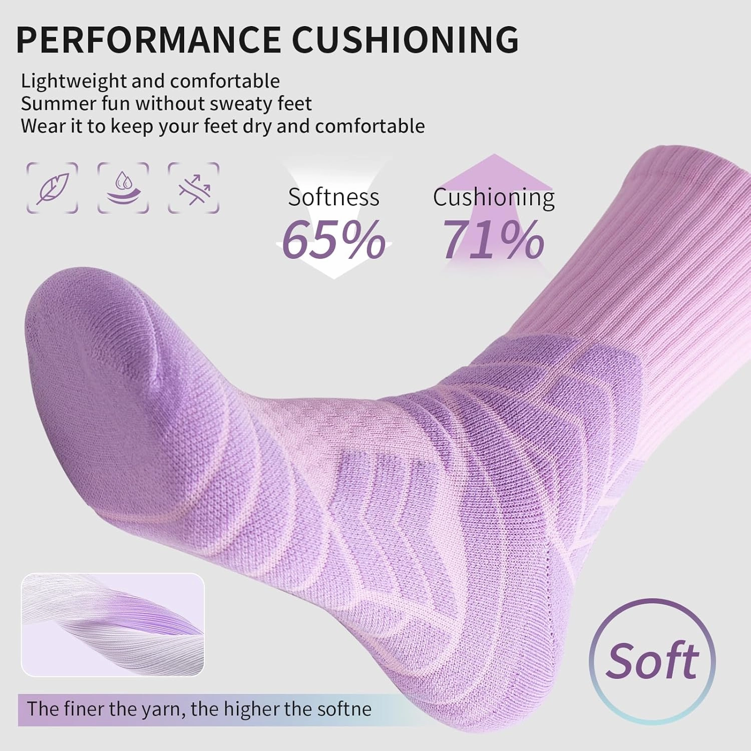 Basketball Socks for Men,Performance Cushioned Men's Athletic Crew Socks with Arch Compression for Cycling Basketball