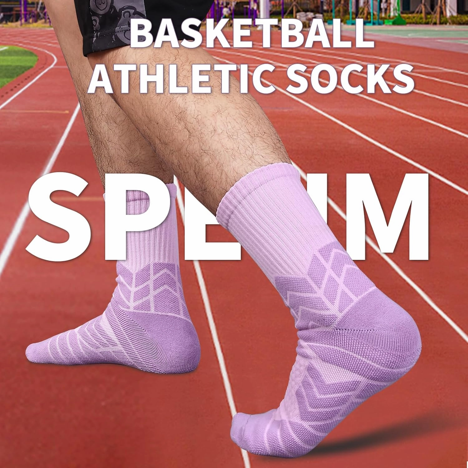 Basketball Socks for Men,Performance Cushioned Men's Athletic Crew Socks with Arch Compression for Cycling Basketball