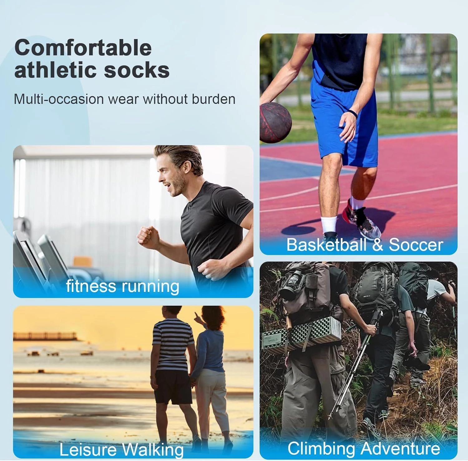 Basketball Socks for Men,Performance Cushioned Men's Athletic Crew Socks with Arch Compression for Cycling Basketball