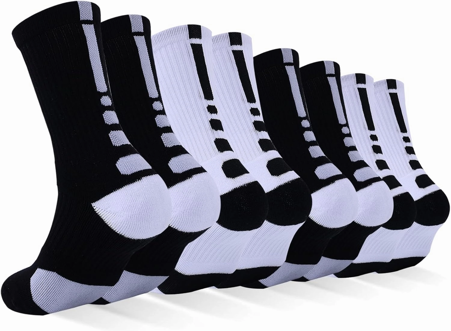 Basketball Socks for Men,Performance Cushioned Men's Athletic Crew Socks with Arch Compression for Cycling Basketball