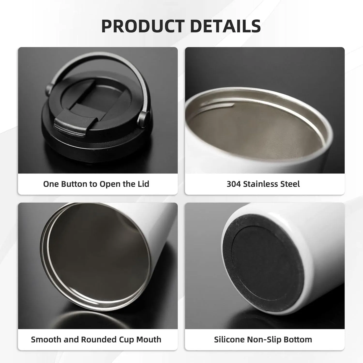 bassyil Colorful Butterfly 17oz Insulated Coffee Mug with Flip Lid Handle Stainless Steel Insulated Travel Tumbler Spill Proof