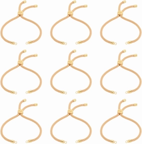 Beadthoven 10 Strands Adjustable Nylon Slider Bracelet Making 9’’ Inch(23cm) Twisted Cord Bracelet Makings with Brass Findings Real 18K Gold Plated Tree of Life Charms Jewelry Making(Light Khaki)