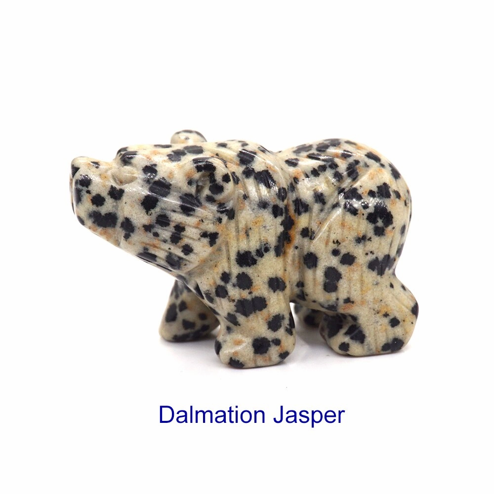 Bear Statue Natural Stone Hand Carved Figure Room