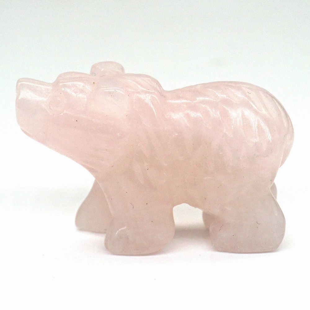 Bear Statue Natural Stone Hand Carved Figure Room