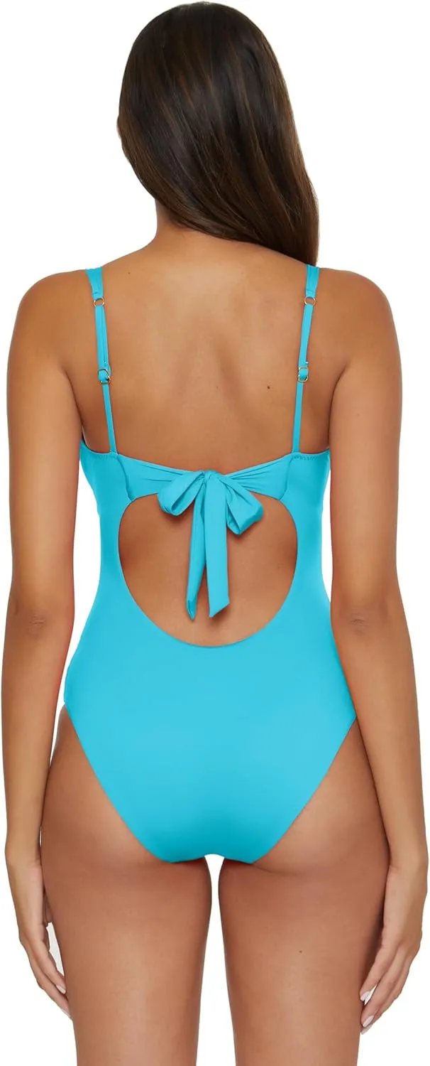BECCA Women's Color Code V-Wire One Piece Swimsuit, Adjustable, Bathing Suits