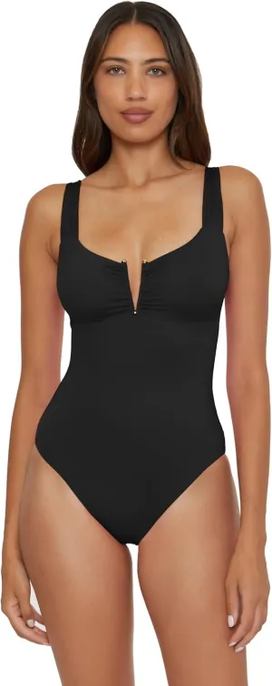 BECCA Women's Color Code V-Wire One Piece Swimsuit, Adjustable, Bathing Suits