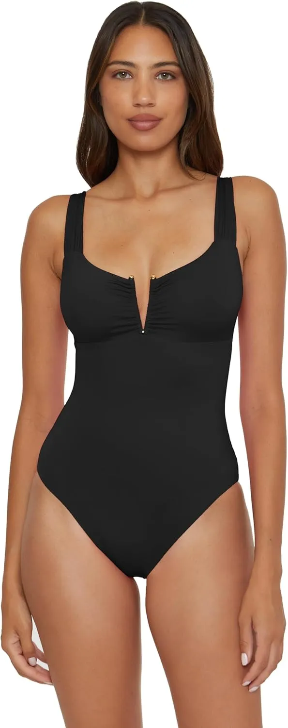 BECCA Women's Color Code V-Wire One Piece Swimsuit, Adjustable, Bathing Suits