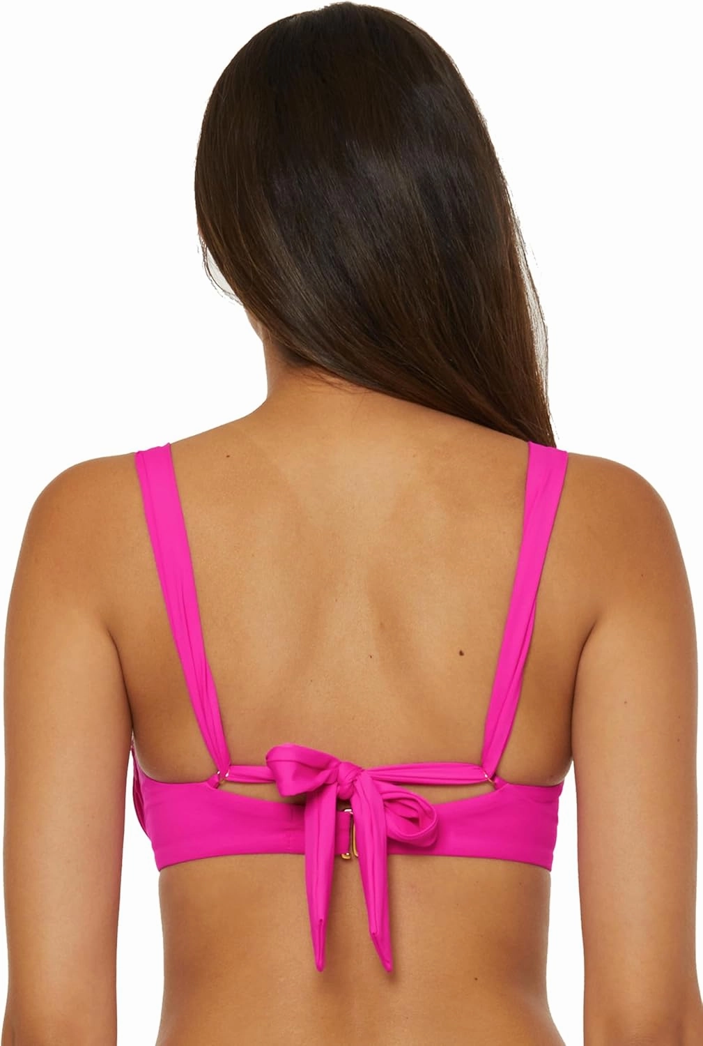 BECCA Women's Color Code Shirred Underwire Bikini Top, Adjustable, Tie Back, Swimwear Separates