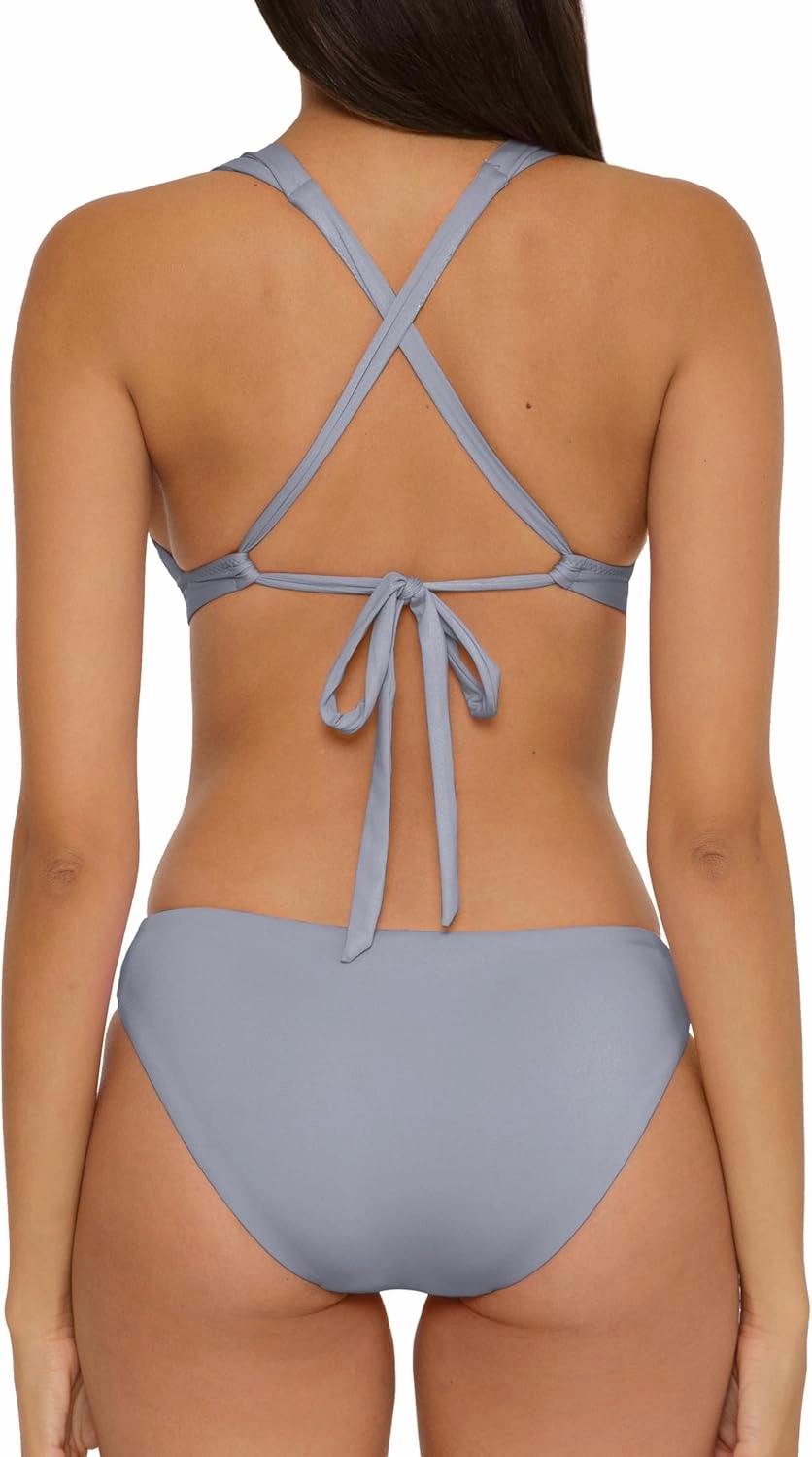 BECCA Women's Color Prism Halter Top and Hipster Bottom Bikini Set, Adjustable, Two Piece Swimsuits