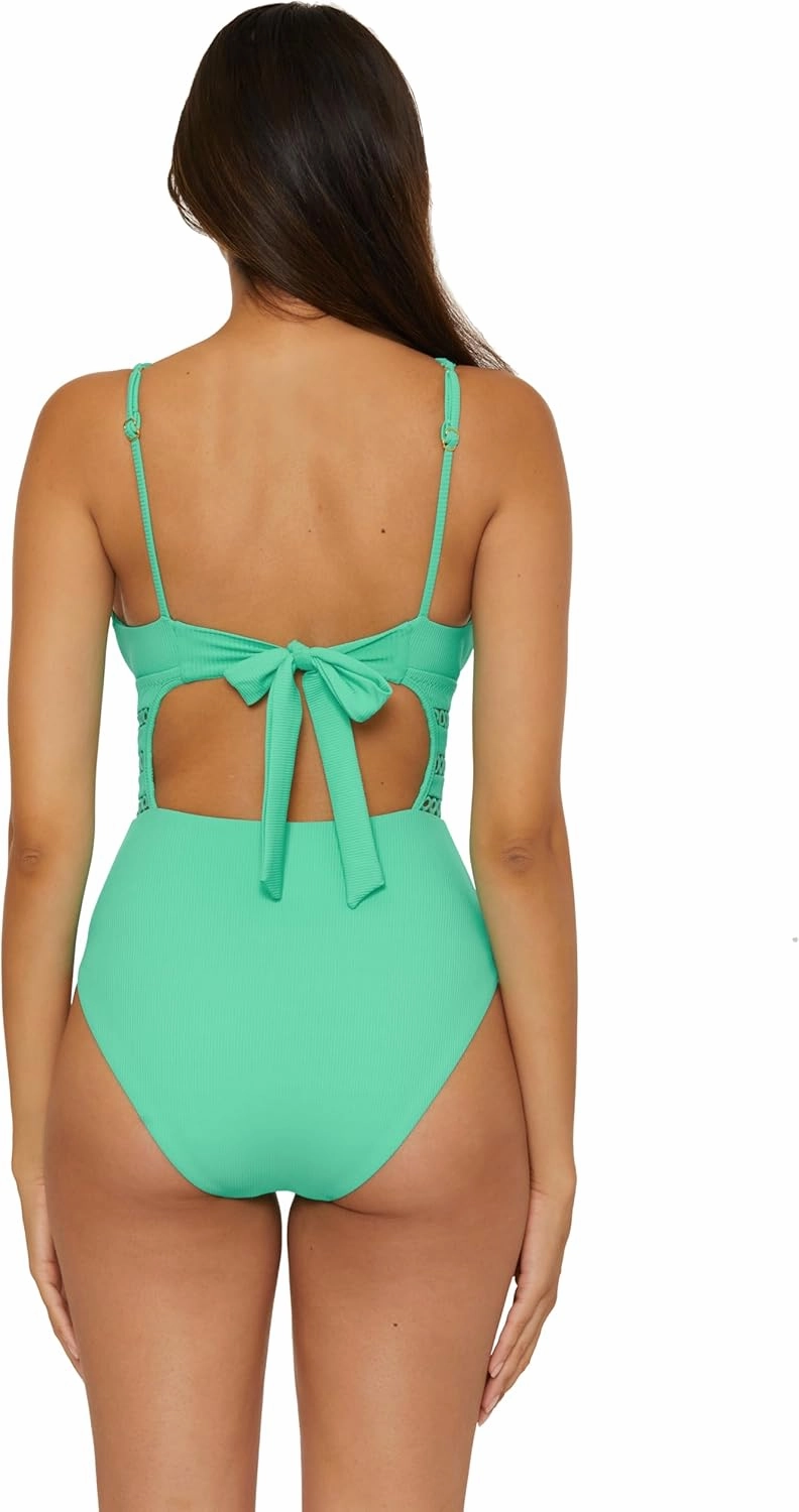 BECCA Women's Modern Edge One Piece Swimsuit, Adjustable, Bathing Suits