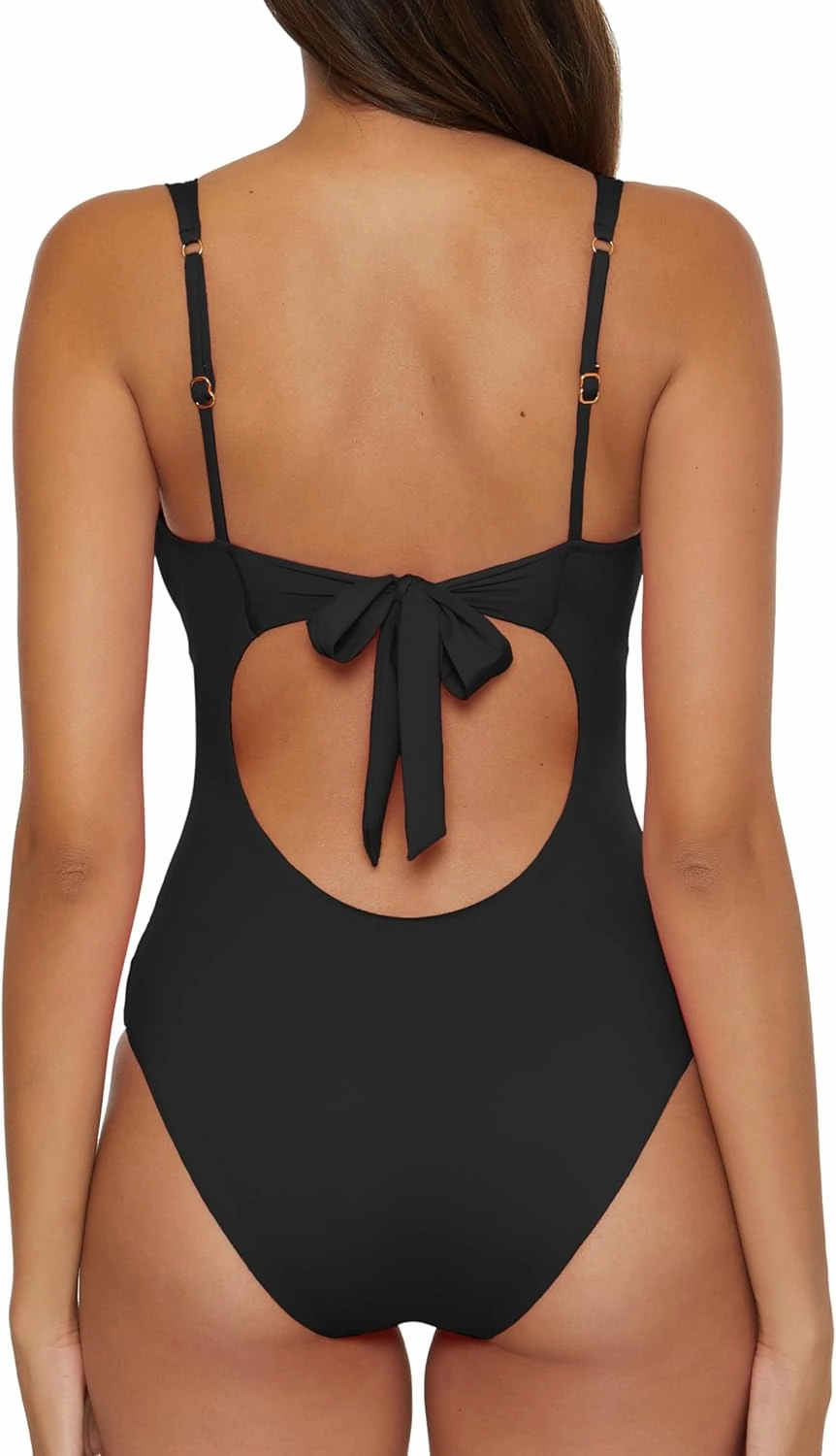 BECCA Women's Standard Color Code V-Wire Shirred One Piece Swimsuit, Plunge Neck, Bathing Suits