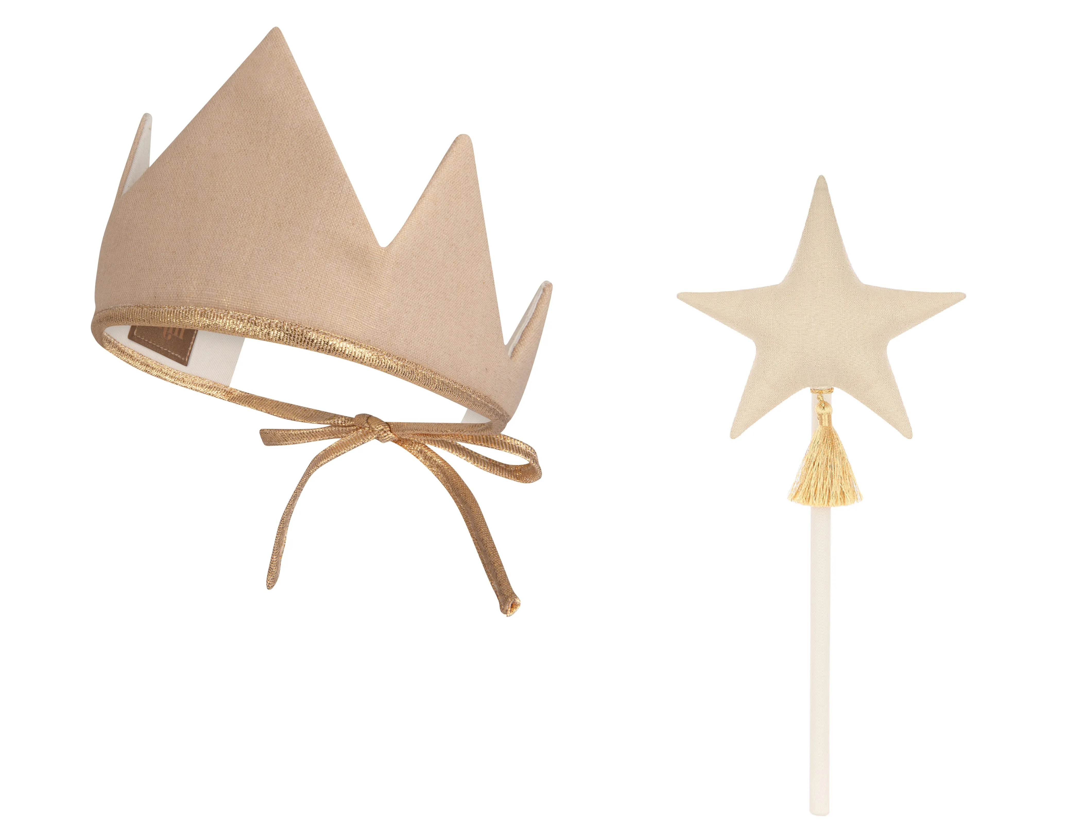 “Beige” Cotton Crown and Wand Magic Set