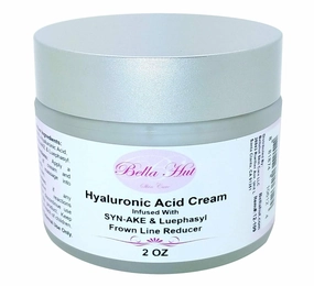 Bellahut 100% Hyaluronic Acid Cream (2 OZ, 16 OZ) Infused With Dipeptide & Pentapeptide-18 | Focused To Help With The Reduction Of Frown Lines & Expression Lines | MADE IN USA (2 Ounce)