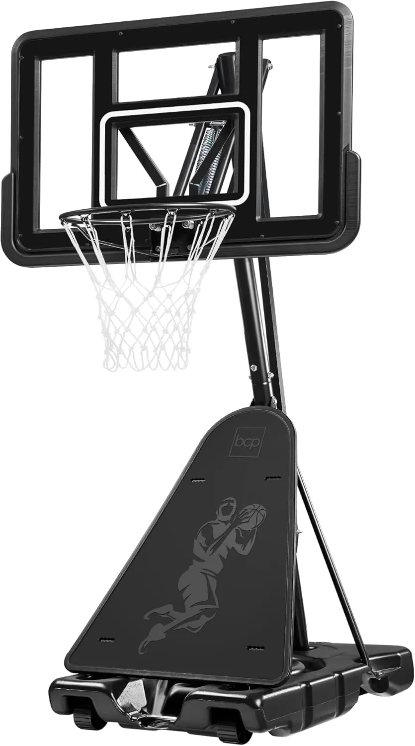 Best Choice Products 4.4-10ft Adjustable Regulation Basketball Hoop, Portable Goal w/Shatterproof Backboard, Ball Return, Base Gel