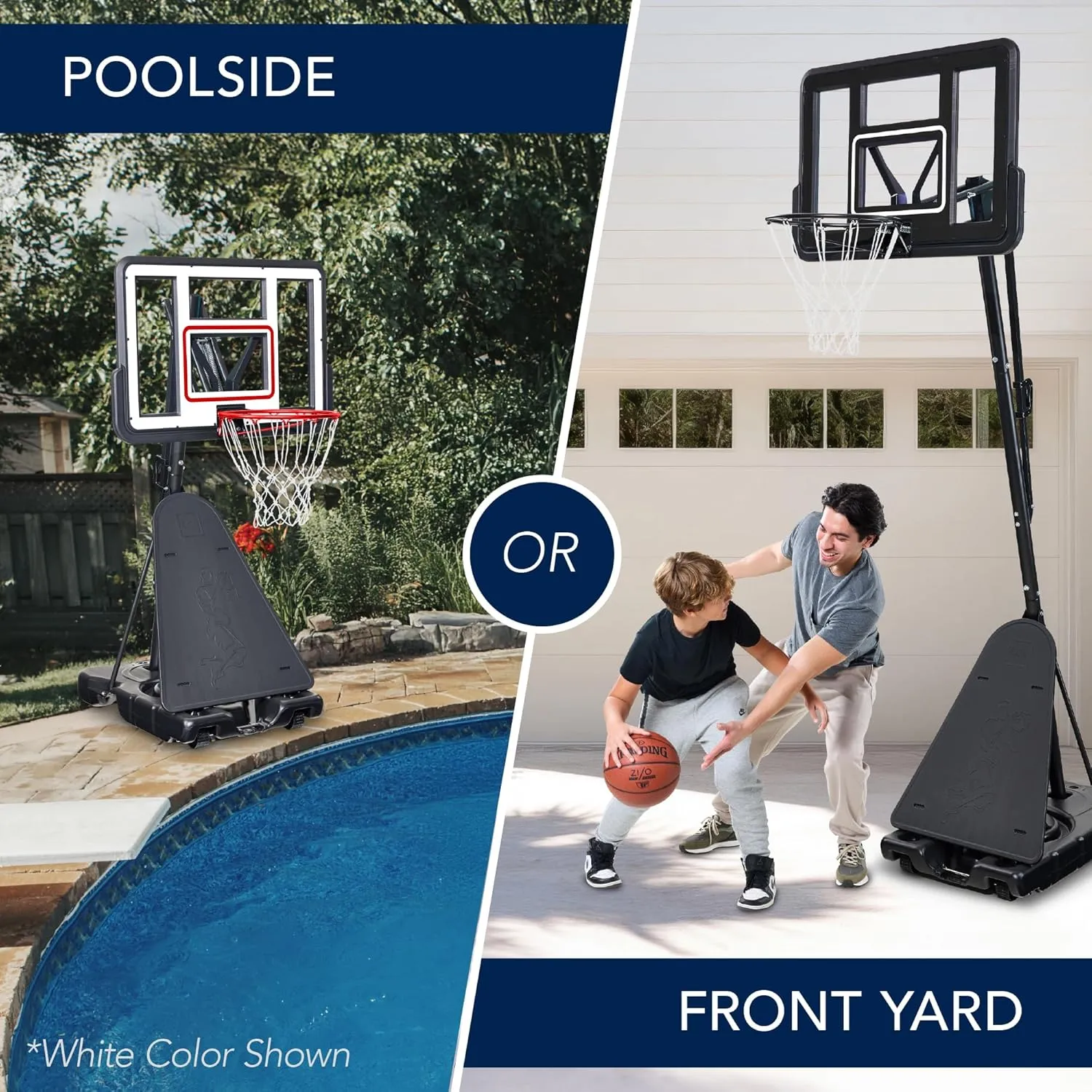 Best Choice Products 4.4-10ft Adjustable Regulation Basketball Hoop, Portable Goal w/Shatterproof Backboard, Ball Return, Base Gel