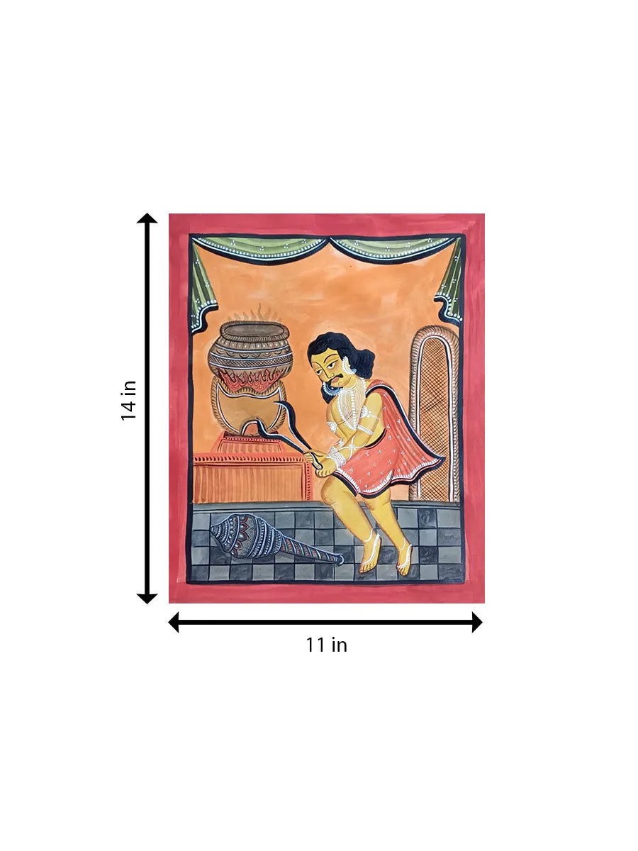 Bheem Dev in Kalighat by Manoranjan Chitrakar