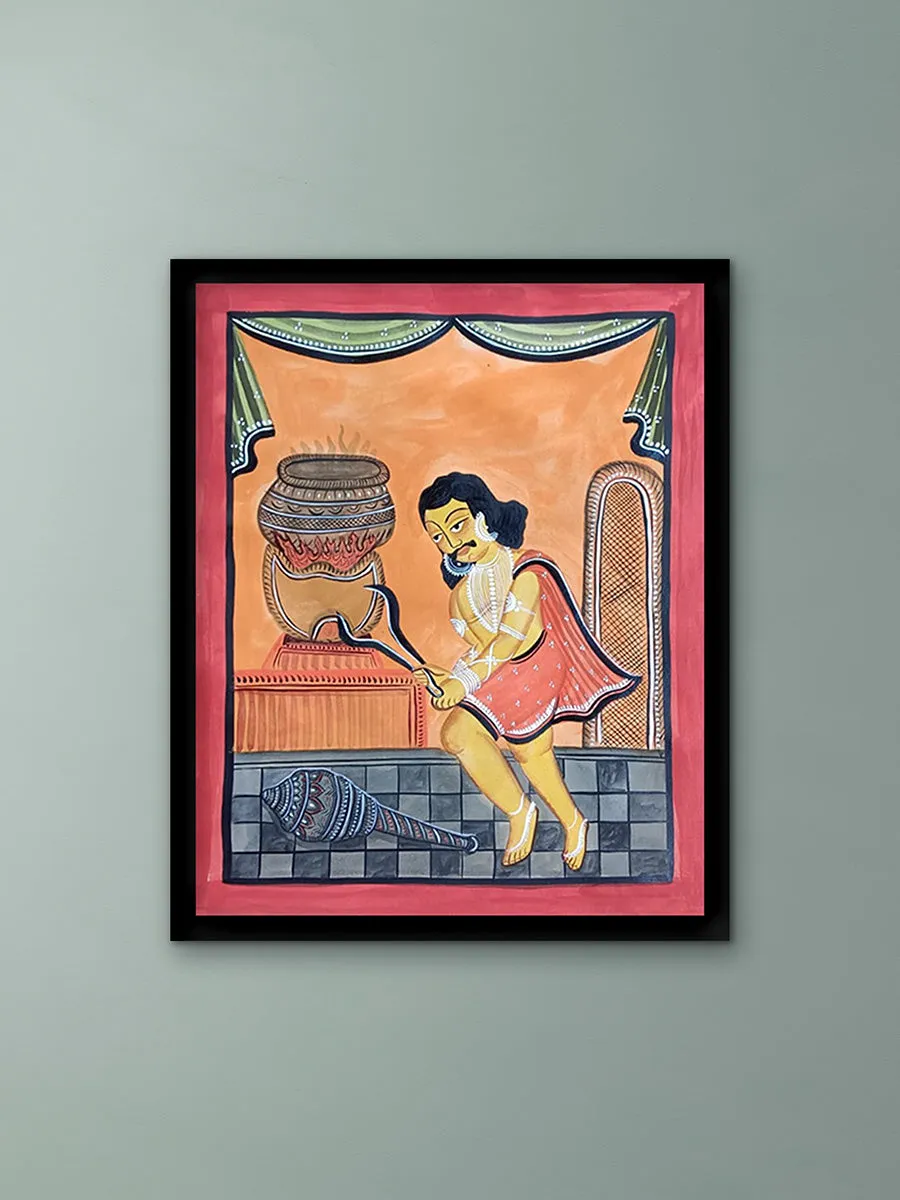 Bheem Dev in Kalighat by Manoranjan Chitrakar