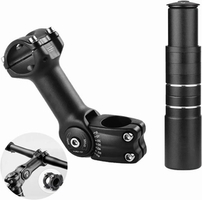 Bike Stem Riser,Adjustable MTB Stem,28.6mm Bike Fork Aluminum Adjustable 150mm,Bike Stem 31.8mm,Adjustable 120 Degree 110mm,Suitable for Mountain Bike, Road Bike, MTB, BMX