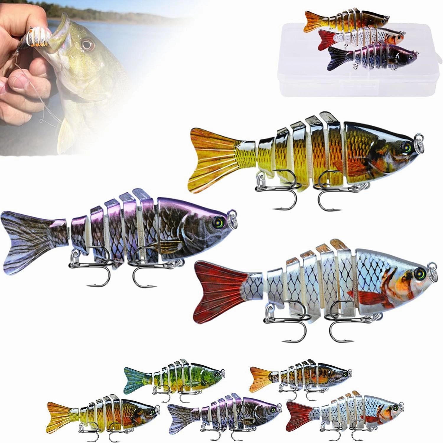 Bionic Swimming Lure - Suitable for All Kinds of Fishing Waters, 3D Bionic Swimming Lure, Fishing Lures That Swim by Itself, Suitable for Freshwater and Saltwater