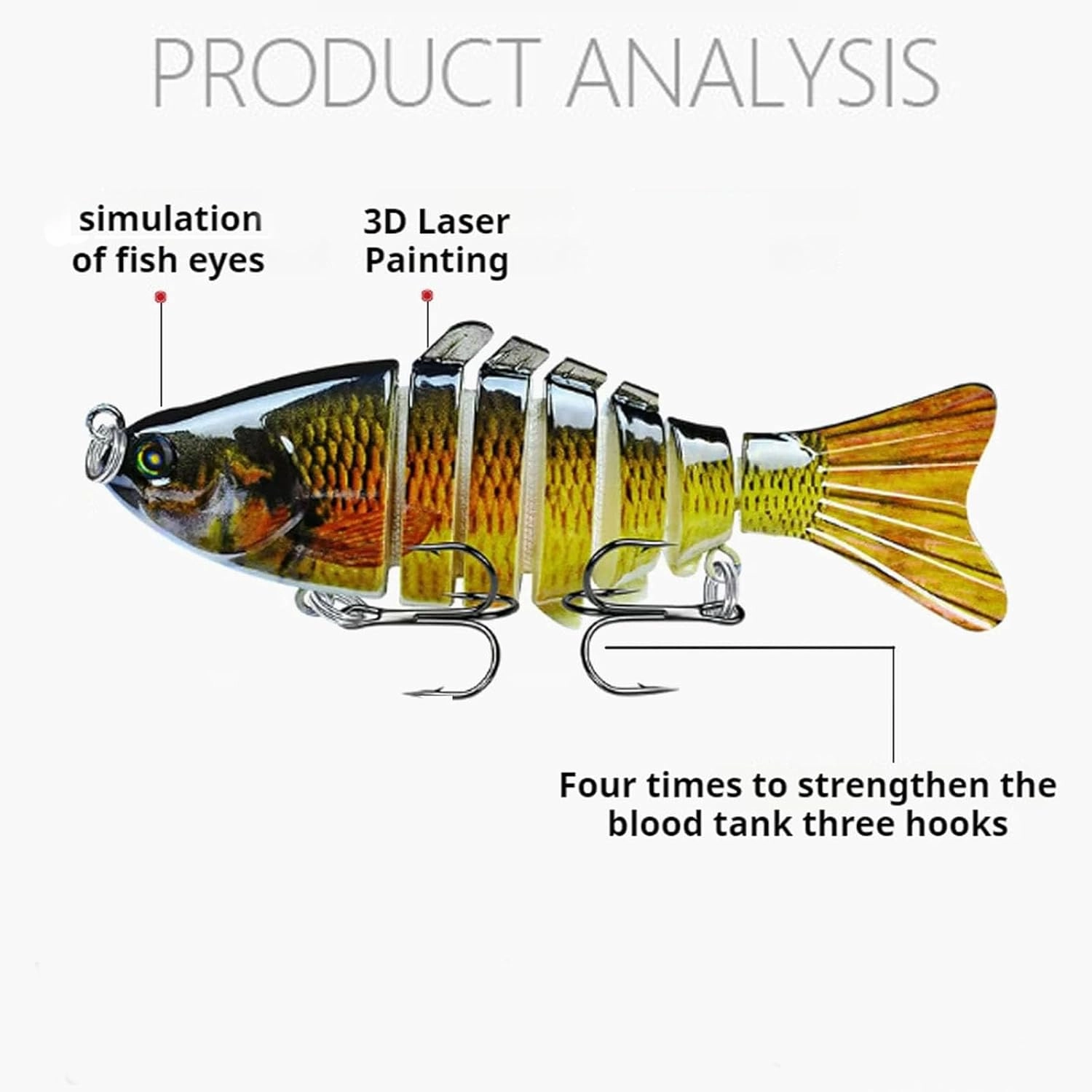 Bionic Swimming Lure - Suitable for All Kinds of Fishing Waters, 3D Bionic Swimming Lure, Fishing Lures That Swim by Itself, Suitable for Freshwater and Saltwater