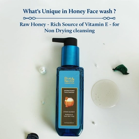 Blue Nectar Kumkumadi Gentle Exfoliating Face Scrub for Tan Removal and Blackheads (1.7 Oz) Paired with Honey Aloe Vera Detan Face Wash with Natural Vitamin E (3.38 Fl Oz)