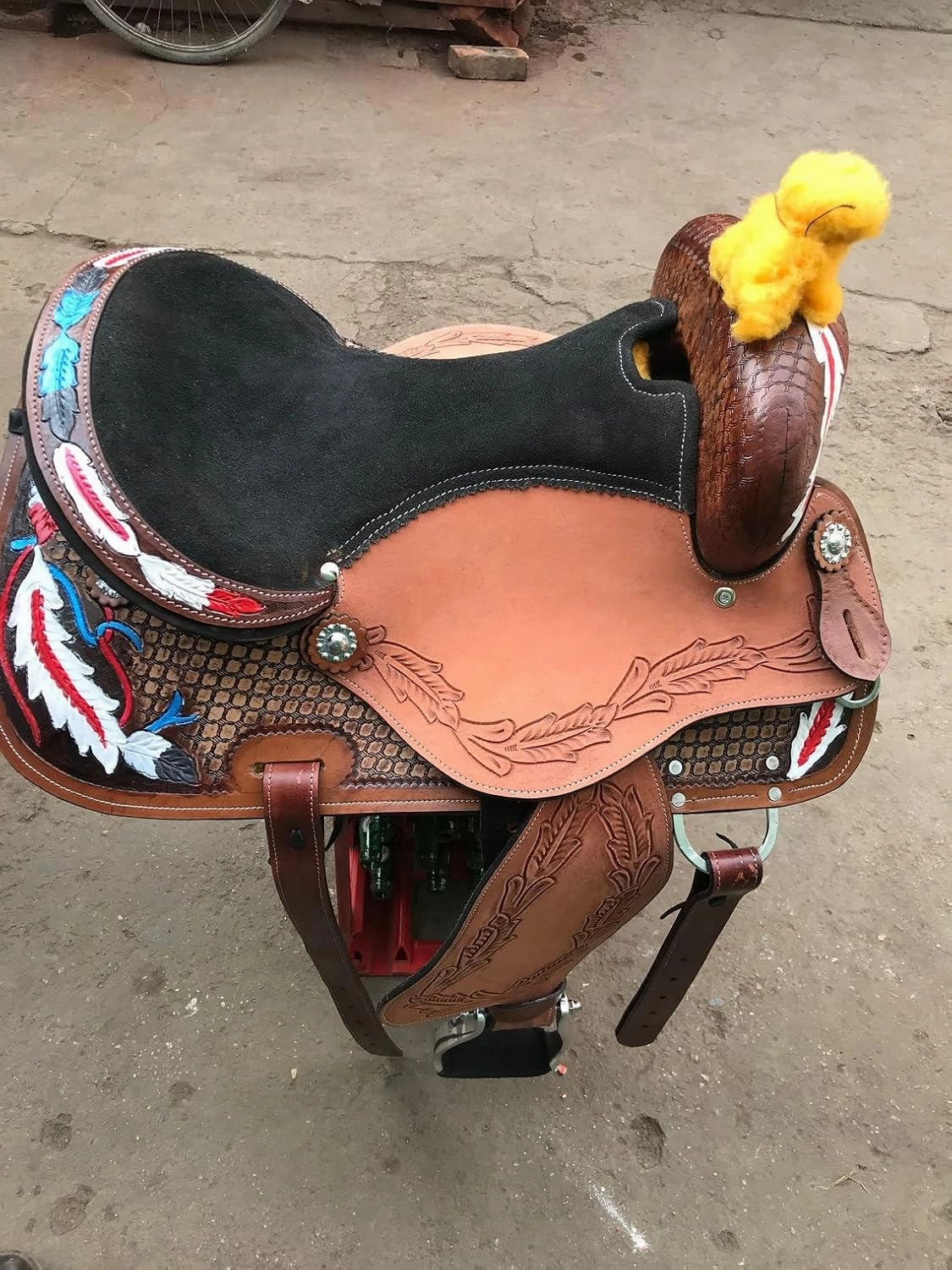BNB International Western Barrel Racing Horse Saddles Trail Equestrian Pony & Adult Classic Quality Premium Leather for Horse Riding Size:10-18 inches Seat Available BRL265
