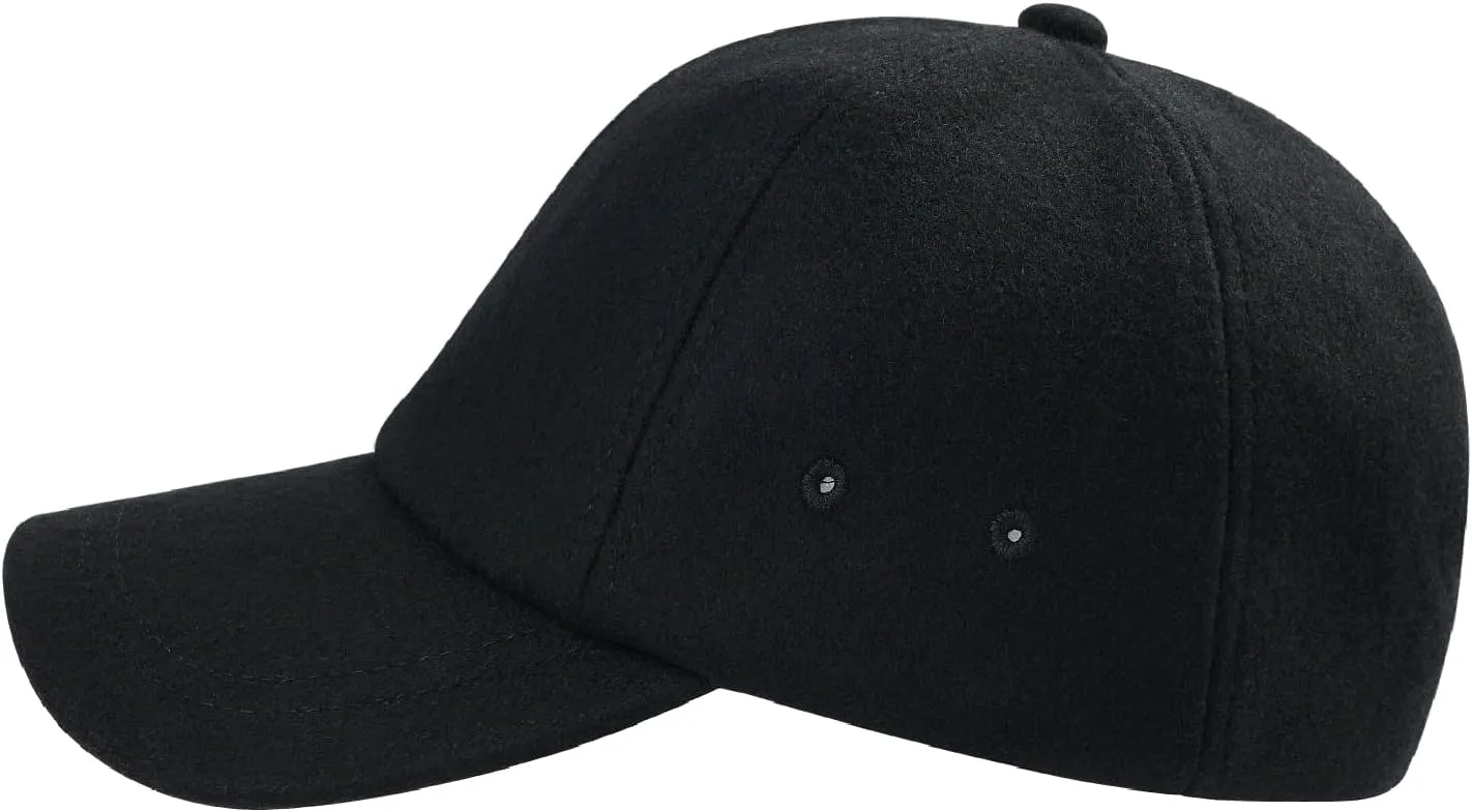BOTVELA Wool Baseball Cap for Men Adjustable Unstructured Tweed Hat