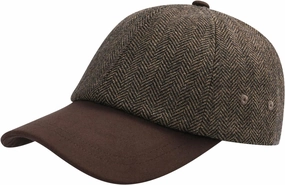 BOTVELA Wool Baseball Cap for Men Adjustable Unstructured Tweed Hat
