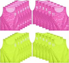 Boyiee Pinnies Scrimmage Vests, Nylon Mesh Team Practice Jersey Youth Pinnies for Sports Basketball Soccer Football